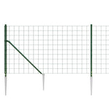 Wire Mesh Fence with Spike Anchors Green 0.8x25 m - Top-Down View