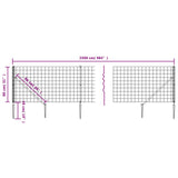 Wire Mesh Fence with Spike Anchors Green 0.8x25 m