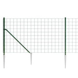 Wire Mesh Fence with Spike Anchors Green 1.1x25 m - Top-Down View