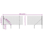 Wire Mesh Fence with Spike Anchors Green 1.1x25 m
