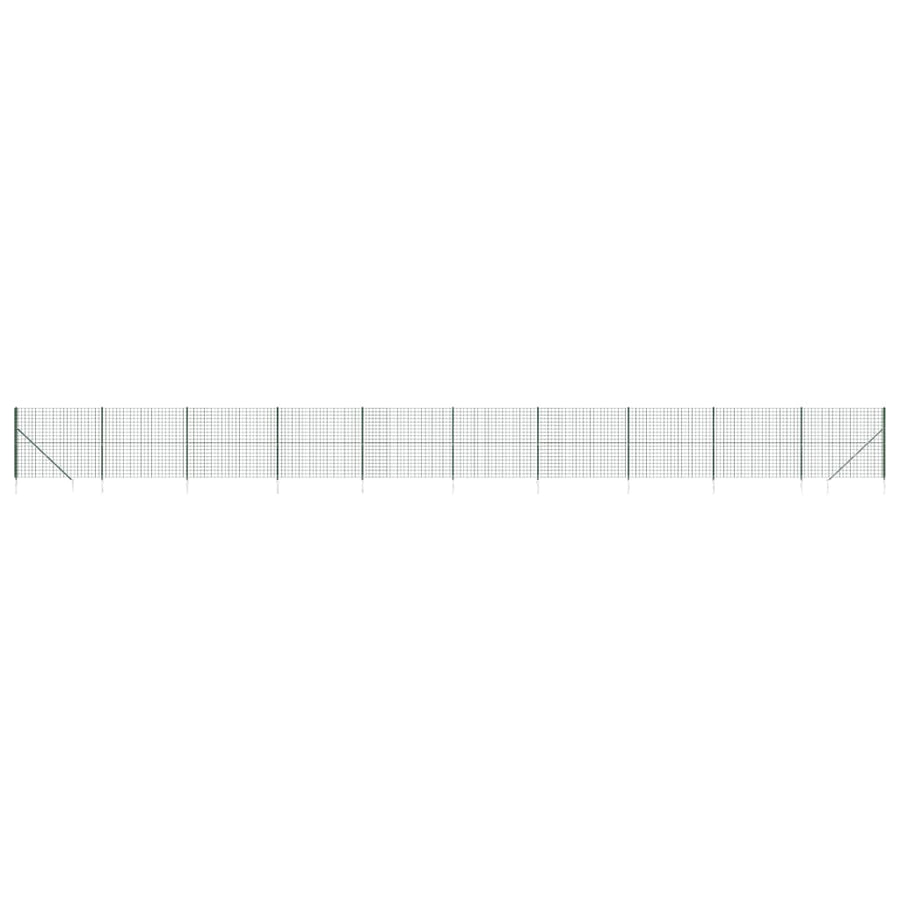 Wire Mesh Fence with Spike Anchors Green 1.4x25 m