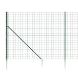 Wire Mesh Fence with Spike Anchors Green 1.4x25 m - Top-Down View