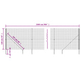 Wire Mesh Fence with Spike Anchors Green 1.4x25 m