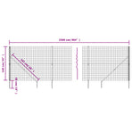 Wire Mesh Fence with Spike Anchors Green 1.4x25 m