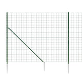 Wire Mesh Fence with Spike Anchors Green 1.6x25 m - Top-Down View