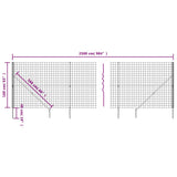Wire Mesh Fence with Spike Anchors Green 1.6x25 m - 45-Degree Angle