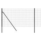 Wire Mesh Fence Anthracite 1x25 m Galvanised Steel - Top-Down View
