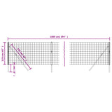 Wire Mesh Fence Anthracite 1.1x10 m Galvanised Steel