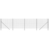 Wire Mesh Fence Anthracite 1.4x10 m Galvanised Steel - Front View