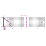 Wire Mesh Fence Anthracite 0.8x25 m Galvanised Steel