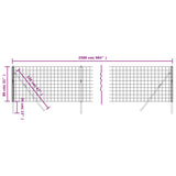 Wire Mesh Fence Anthracite 0.8x25 m Galvanised Steel - 45-Degree Angle