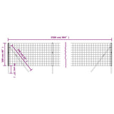 Wire Mesh Fence Anthracite 1x25 m Galvanised Steel - 45-Degree Angle