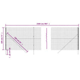 Wire Mesh Fence Anthracite 1.8x25 m Galvanised Steel - Rear View