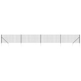 Wire Mesh Fence with Spike Anchors Anthracite 1x10 m - Front View