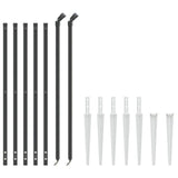 Wire Mesh Fence with Spike Anchors Anthracite 1x10 m - Side View