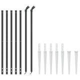 Wire Mesh Fence with Spike Anchors Anthracite 1.1x10 m - Side View