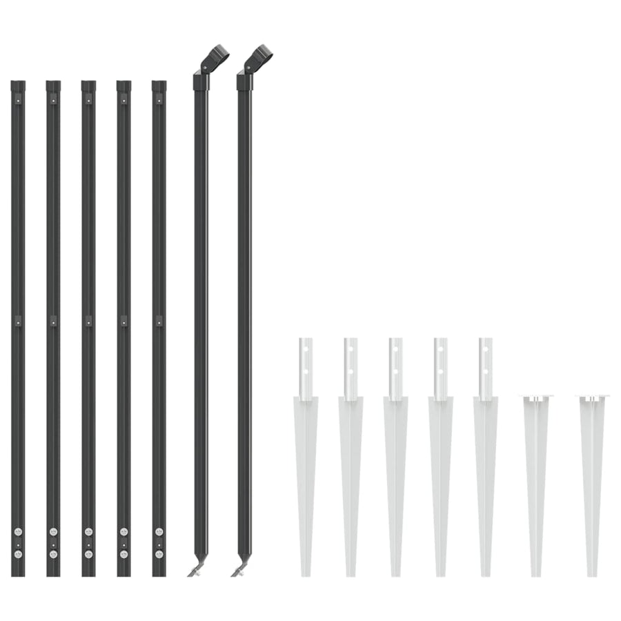 Wire Mesh Fence with Spike Anchors Anthracite 1.1x10 m