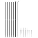 Wire Mesh Fence with Spike Anchors Anthracite 1.4x10 m - Side View