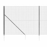 Wire Mesh Fence with Spike Anchors Anthracite 1.4x10 m - 45-Degree Angle