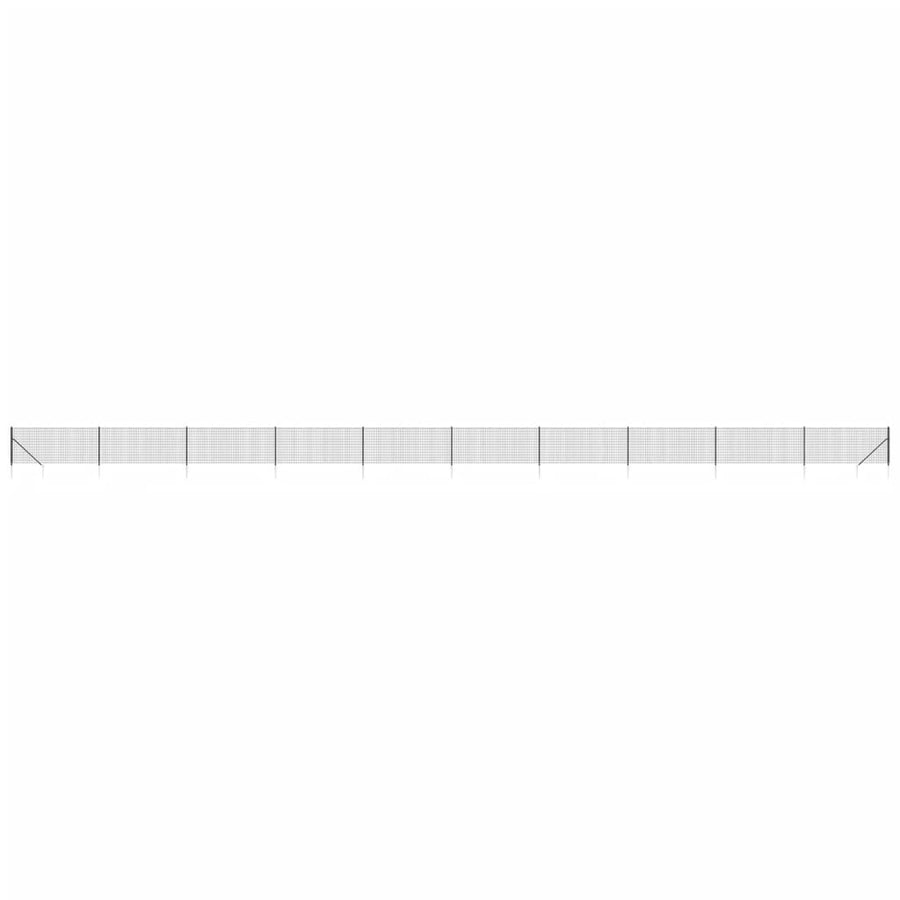 Wire Mesh Fence with Spike Anchors Anthracite 0.8x25 m