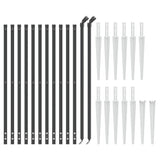 Wire Mesh Fence with Spike Anchors Anthracite 0.8x25 m - Side View