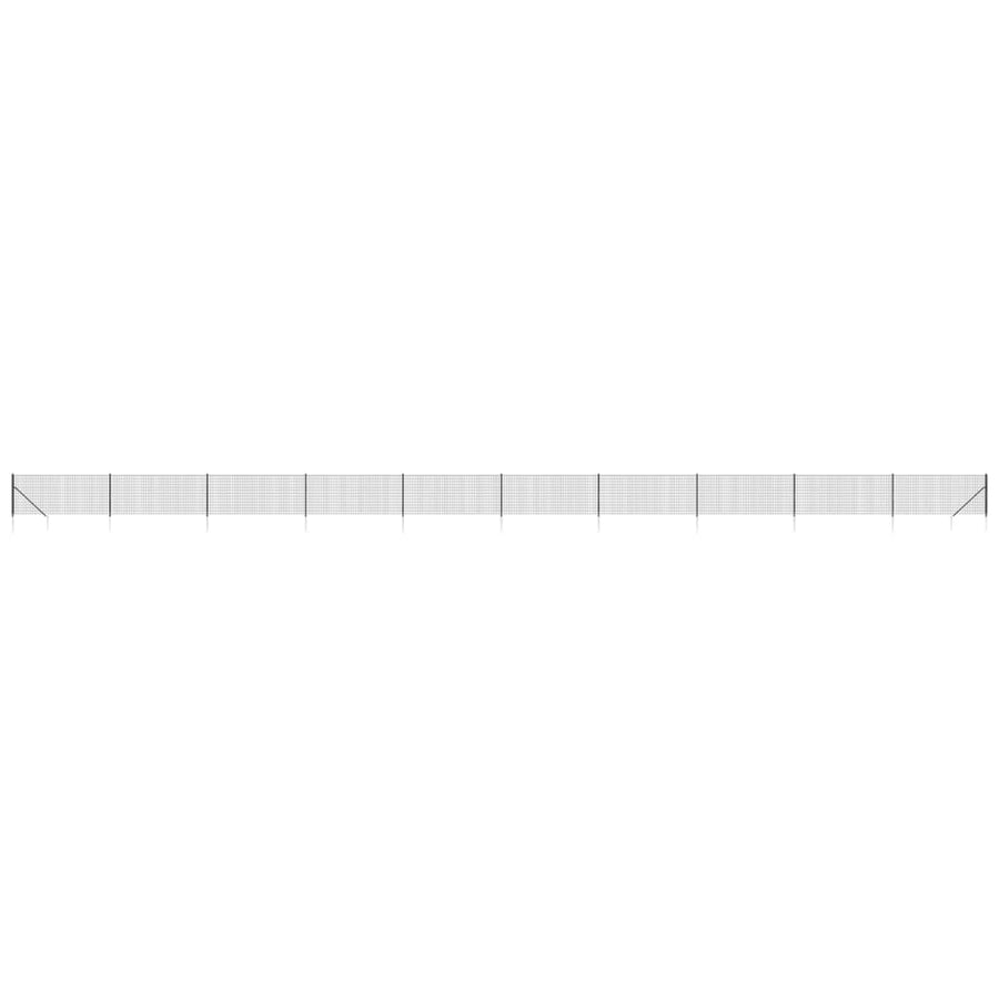 Wire Mesh Fence with Spike Anchors Anthracite 1x25 m