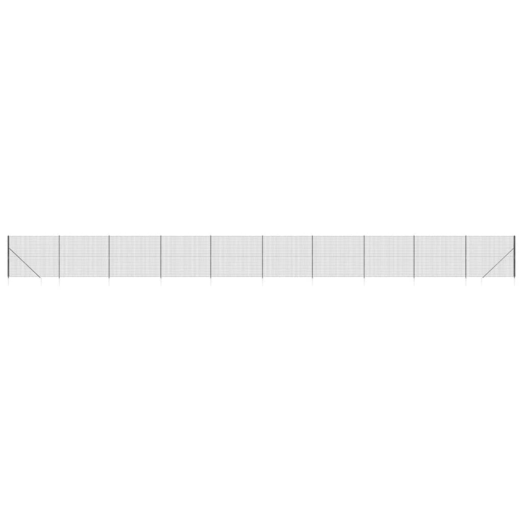 Wire Mesh Fence with Spike Anchors Anthracite 1.4x25 m
