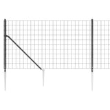 Wire Mesh Fence with Spike Anchors Anthracite 1x10 m - Top-Down View