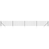 Wire Mesh Fence with Spike Anchors Anthracite 1.1x10 m - Front View