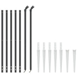 Wire Mesh Fence with Spike Anchors Anthracite 1.1x10 m - Side View