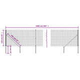 Wire Mesh Fence with Spike Anchors Anthracite 1.1x10 m