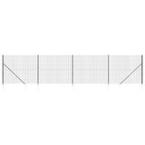 Wire Mesh Fence with Spike Anchors Anthracite 1.4x10 m - Front View
