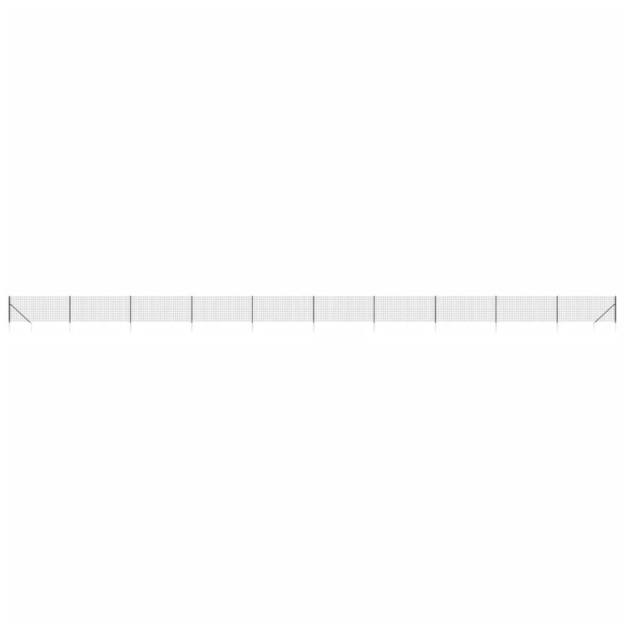 Wire Mesh Fence with Spike Anchors Anthracite 1.1x25 m