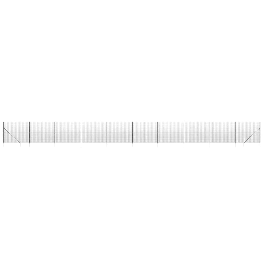 Wire Mesh Fence with Spike Anchors Anthracite 1.4x25 m
