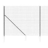 Wire Mesh Fence with Spike Anchors Anthracite 1.4x25 m - 45-Degree Angle