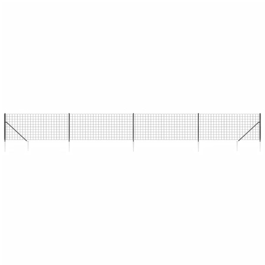 Wire Mesh Fence with Spike Anchors Anthracite 1x10 m