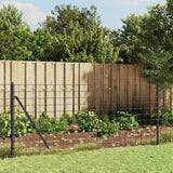 Wire Mesh Fence with Spike Anchors Anthracite 1x10 m