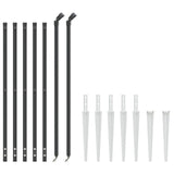 Wire Mesh Fence with Spike Anchors Anthracite 1.1x10 m - Side View