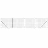 Wire Mesh Fence with Spike Anchors Anthracite 1.4x10 m - Front View