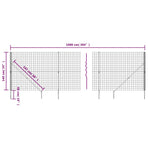 Wire Mesh Fence with Spike Anchors Anthracite 1.4x10 m