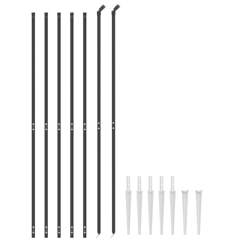 Wire Mesh Fence with Spike Anchors Anthracite 1.6x10 m