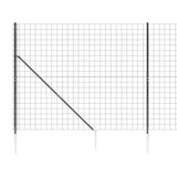 Wire Mesh Fence with Spike Anchors Anthracite 1.6x10 m - 45-Degree Angle