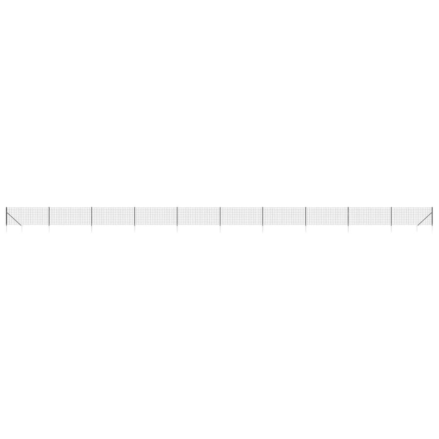 Wire Mesh Fence with Spike Anchors Anthracite 0.8x25 m