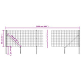 Wire Mesh Fence with Spike Anchors Anthracite 0.8x25 m - 45-Degree Angle