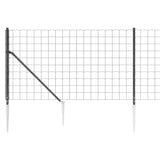 Wire Mesh Fence with Spike Anchors Anthracite 1x25 m - Top-Down View