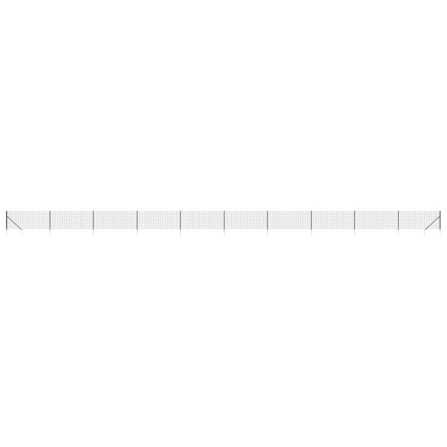 Wire Mesh Fence with Spike Anchors Anthracite 1.1x25 m