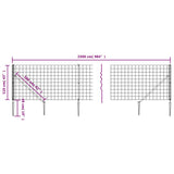 Wire Mesh Fence with Spike Anchors Anthracite 1.1x25 m