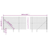 Wire Mesh Fence with Spike Anchors Anthracite 1.4x25 m