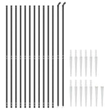 Wire Mesh Fence with Spike Anchors Anthracite 1.8x25 m - Side View