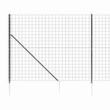 Wire Mesh Fence with Spike Anchors Anthracite 1.8x25 m - 45-Degree Angle